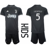 Dres Juventus Manuel Locatelli #5 Rezervni za djecu 2023-24 Kratak Rukav (+ kratke hlače)